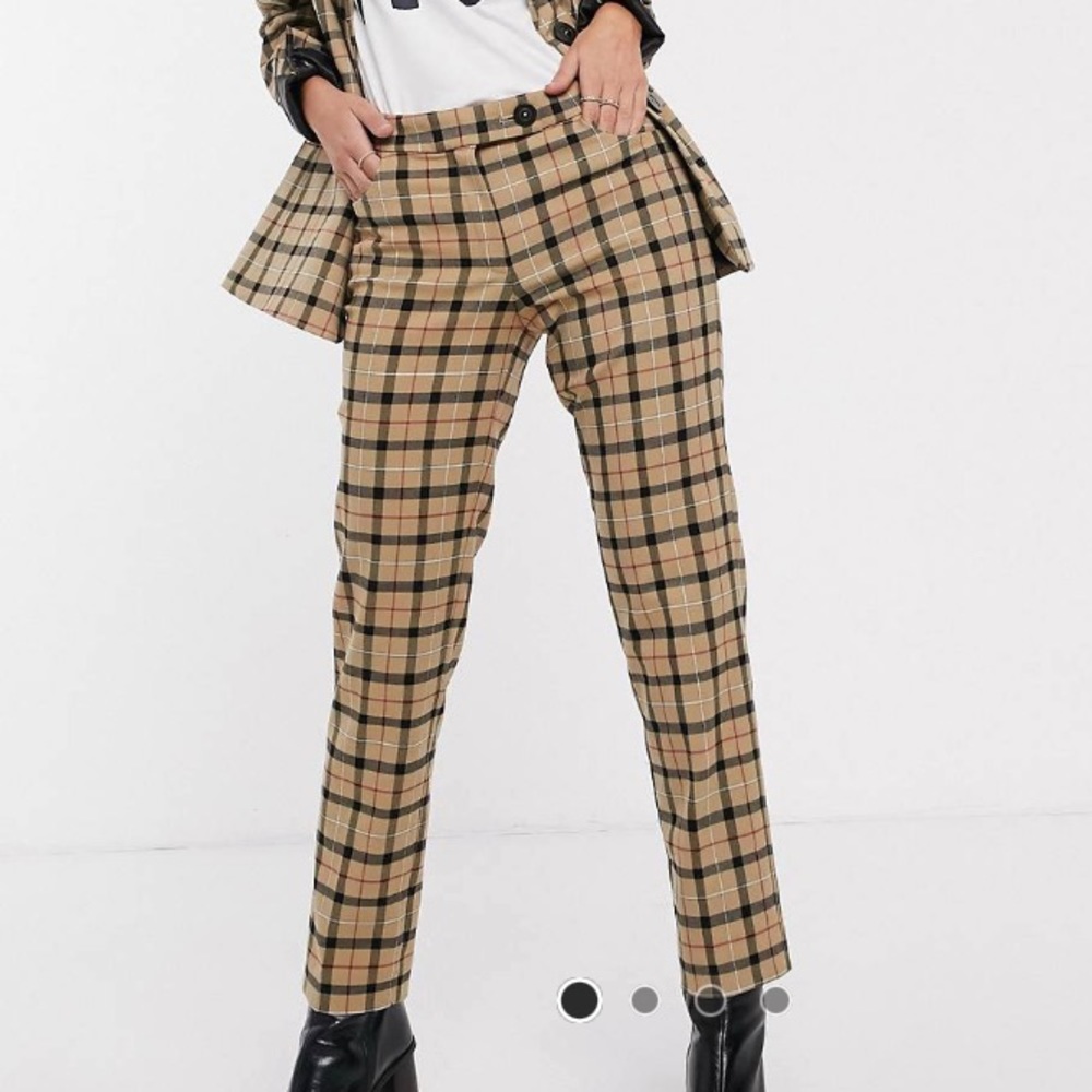 checked pants - MANGO